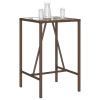 Outdoor Bar Table Brown 27.6"x27.6"x43.3" Poly Rattan