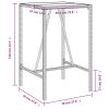 Outdoor Bar Table Brown 27.6"x27.6"x43.3" Poly Rattan