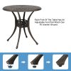 78*78*75cm Circular Diamond Top Courtyard Cast Aluminum Table Bronze