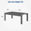 All-Weather Aluminum Outdoor Coffee Table, Modern Coffee Table for Outside, Rectangle Patio Coffee Table-Gray