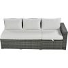 Outdoor 6-Piece All Weather PE Rattan Sofa Set, Garden Patio Wicker Sectional Furniture Set with Adjustable Seat, Storage Box