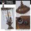 Vintage Outdoor Lamp Post Light, Waterproof Garden Patio Lantern with Clear Glass Shade, Classic Bronze Finish, Ideal for Yard, Porch, Walkway