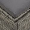 Convertible Sun Bed with Cushions Poly Rattan Dark Gray