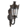 Vintage Outdoor Wall Lantern, Waterproof Exterior Wall Sconce with Crown Top and Clear Glass, Decorative Outdoor Lighting Fixture for Patio, Garden