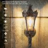 Vintage Outdoor Wall Lantern, Waterproof Exterior Wall Sconce with Crown Top and Clear Glass, Decorative Outdoor Lighting Fixture for Patio, Garden