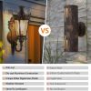 Vintage Outdoor Wall Lantern, Waterproof Exterior Wall Sconce with Crown Top and Clear Glass, Decorative Outdoor Lighting Fixture for Patio, Garden