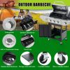Propane Grill 3 Burner Barbecue Grill Stainless Steel Gas Grill with Side Burner, 37,000 BTU Outdoor Cooking, Patio, Garden Barbecue Grill