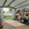Outdoor Sheds 6FT x 8FT & Outdoor Storage Clearance, Metal Anti-Corrosion Utility Tool House with Lockable Door & Shutter Vents