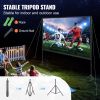 VEVOR Projector Screen with Stand, 120 inch 16:9 4K 1080 HD Outdoor Movie Screen with Stand, Wrinkle-Free Projection Screen with Tripods and Carry Bag