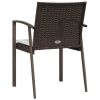 Patio Chairs with Cushions 2 pcs Brown 22.2"x22.4"x32.7" Poly Rattan