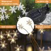 8 Pack Solar Swaying Garden Lawn Floor Lights with Snowflake Design, Outdoor Christmas Pathway