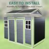8x6ft Outdoor Resin Garden Shed with Floor and 2 Windows, Plastic Patio Outdoor Storage Shed with Lockable Door for Garden Tools, Bicycles, Trash Cans