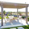 4 Piece Patio Furniture Set, Outdoor Acacia Wood Conversation Set, All-Weather Rope Sofa Set with Coffee Table, Loveseat