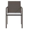 Patio Chairs with Cushions 2 pcs Brown 22"x23.2"x33.1" Poly Rattan