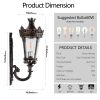 Vintage Outdoor Wall Lantern, Waterproof Exterior Wall Sconce with Crown Top and Clear Glass, Decorative Outdoor Lighting Fixture for Patio, Garden