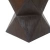 14.25" Natural Wood Grain Finish Prismatic Symmetry Concrete Outdoor Side Table with Symmetric Design ‚Äì Weather-Resistant Accent for Patio, Garden