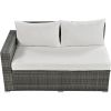 Outdoor 6-Piece All Weather PE Rattan Sofa Set, Garden Patio Wicker Sectional Furniture Set with Adjustable Seat, Storage Box