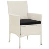 Patio Chairs with Cushions 4 pcs Poly Rattan White