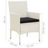 Patio Chairs with Cushions 4 pcs Poly Rattan White