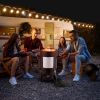 Vertical Steel Charcoal Smoker, Heavy Duty Three Layer Round BBQ Grill Smokey Mountain Cooker for Outdoor Cooking, Black