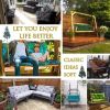 Porch Swing Cushions with Backrest, 2-3 Seater Waterproof Bench Pad Cushions, Thicken 4" Outdoor Swing Cushions