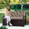 Porch Swing Cushions with Backrest, 2-3 Seater Waterproof Bench Pad Cushions, Thicken 4" Outdoor Swing Cushions