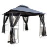 10x10 Outdoor Patio Gazebo Canopy Tent With Ventilated Double Roof And Mosquito net(Detachable Mesh Screen On All Sides),Suitable for Lawn, Garden