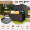 50 Gallon Outdoor Wicker Storage Box with Zippered Liner