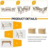 4 Piece Patio Furniture Set, Outdoor Acacia Wood Conversation Set, All-Weather Rope Sofa Set with Coffee Table, Loveseat