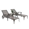 193*64.5*93cm Backrest Adjustable Courtyard Cast Aluminum Lying Bed Bronze