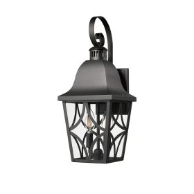 Outdoor Wall Light Fixtures, Waterproof Exterior Wall Sconce Porch Lights, Matte Black Outdoor Wall Lantern with Clear Glass (Color: as Pic)