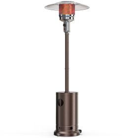 48,000 BTU Propane Patio Heater with Tabletop, Double-Layer Stainless Steel Burner and Safety Protection System (Color: as Pic)