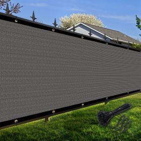 Artpuch Privacy Fence Screen Dark Grey Customized Outdoor Mesh Panels for Backyard, Balcony,Patio,Construction Site with Zip Ties (Color: Dark grey, size: 4x19 ft)