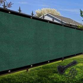 Artpuch Privacy Fence Screen Dark Green Customized Outdoor Mesh Panels for Backyard, Balcony,Patio,Construction Site with Zip Ties (Color: Dark Green, size: 4x12 ft)